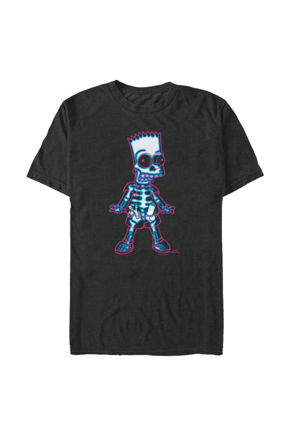 Bart Simpson Way in Trouble X-Ray - Short Sleeve Blended T-Shirt for Adults - Customized-Dark Heather