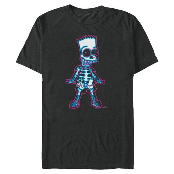 The Simpsons Bart Simpson Way in Trouble X-Ray - Short Sleeve Blended T-Shirt for Adults - Customized-Dark Heather