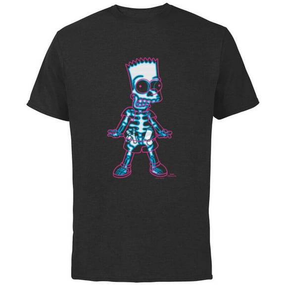 The Simpsons Bart Simpson Way in Trouble X-Ray - Short Sleeve Cotton T-Shirt for Adults - Customized-Black