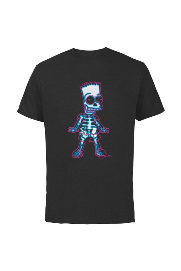 Bart Simpson Way in Trouble X-Ray - Short Sleeve Cotton T-Shirt for Adults - Customized-Black