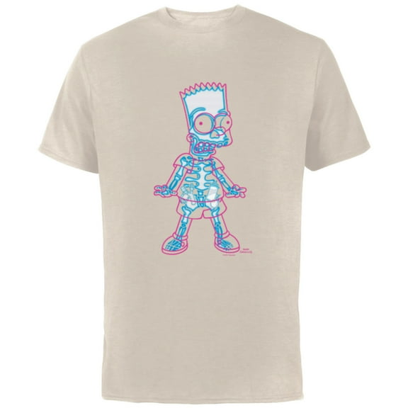 The Simpsons Bart Simpson Way in Trouble X-Ray - Short Sleeve Cotton T-Shirt for Adults - Customized-Putty