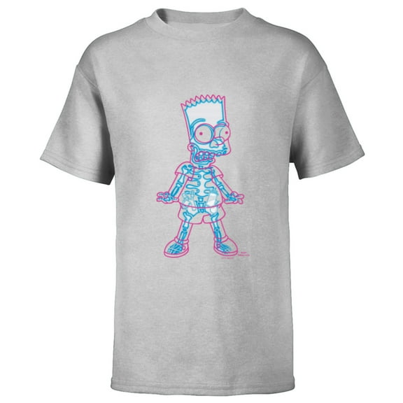 The Simpsons Bart Simpson Way in Trouble X-Ray - Short Sleeve T-Shirt for Kids - Customized-Athletic Heather