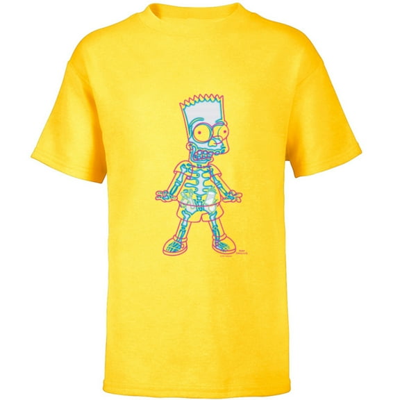 The Simpsons Bart Simpson Way in Trouble X-Ray - Short Sleeve T-Shirt for Kids - Customized-Sunflower