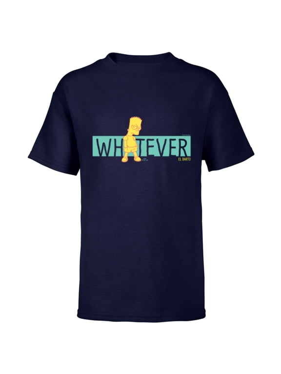 Bart Simpson Whatever El Barto - Short Sleeve T-Shirt for Kids - Customized-Navy