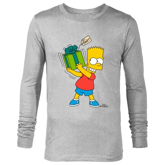 The Simpsons Bart Simpsons Present Time Holiday - Long Sleeve T-Shirt for Men – Customized-Athletic Heather