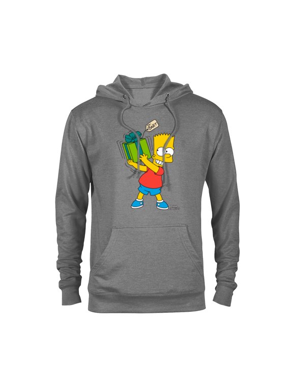 Bart Simpsons Present Time Holiday - Pullover Hoodie for Adults – Customized-Graphite Heather