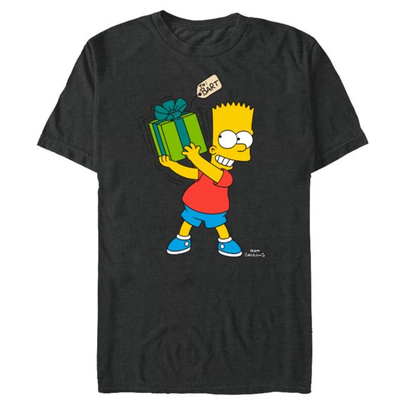 The Simpsons Bart Simpsons Present Time Holiday - Short Sleeve Blended T-Shirt for Adults – Customized-Dark Heather