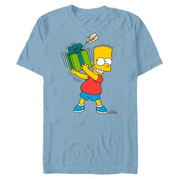 The Simpsons Bart Simpsons Present Time Holiday - Short Sleeve Blended T-Shirt for Adults – Customized-Ocean Blue