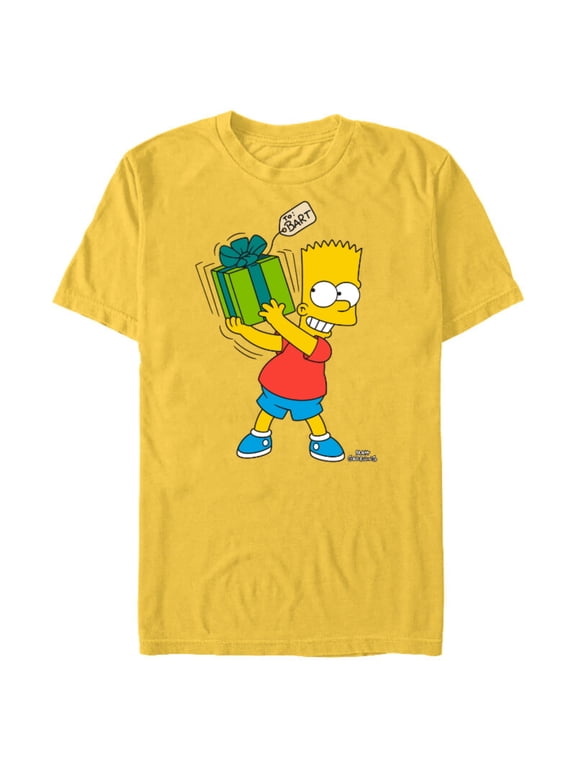 Bart Simpsons Present Time Holiday - Short Sleeve Blended T-Shirt for Adults – Customized-Yellow