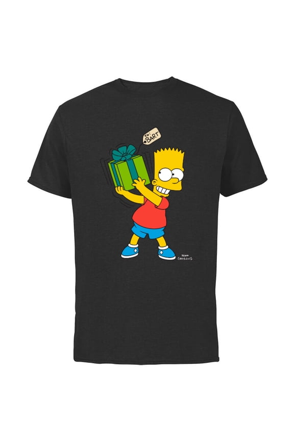 Bart Simpsons Present Time Holiday - Short Sleeve Cotton T-Shirt for Adults - Customized-Black