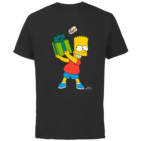 The Simpsons Bart Simpsons Present Time Holiday - Short Sleeve Cotton T-Shirt for Adults - Customized-Black
