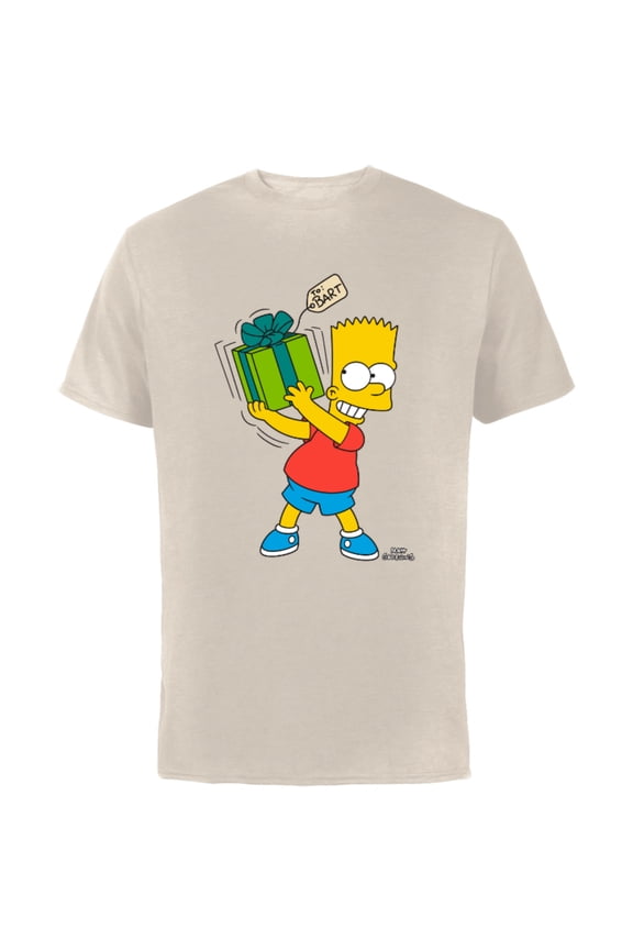 Bart Simpsons Present Time Holiday - Short Sleeve Cotton T-Shirt for Adults - Customized-Natural