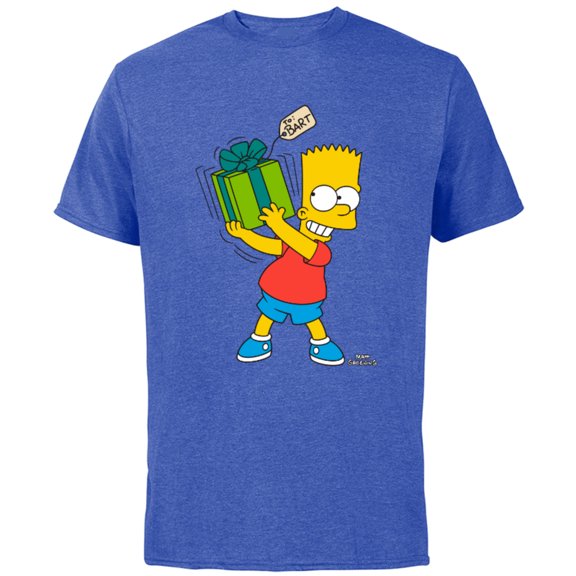 The Simpsons Bart Simpsons Present Time Holiday - Short Sleeve Cotton T-Shirt for Adults - Customized-Royal Heather