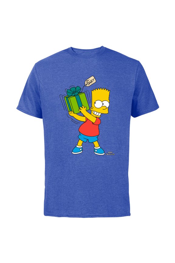 Bart Simpsons Present Time Holiday - Short Sleeve Cotton T-Shirt for Adults - Customized-Royal Heather