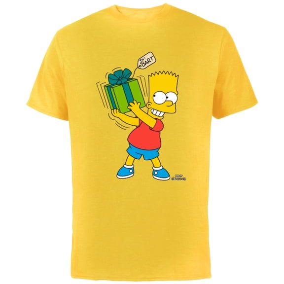 The Simpsons Bart Simpsons Present Time Holiday - Short Sleeve Cotton T-Shirt for Adults - Customized-Yellow