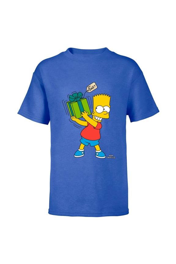 Bart Simpsons Present Time Holiday - Short Sleeve T-Shirt for Kids – Customized-Royal
