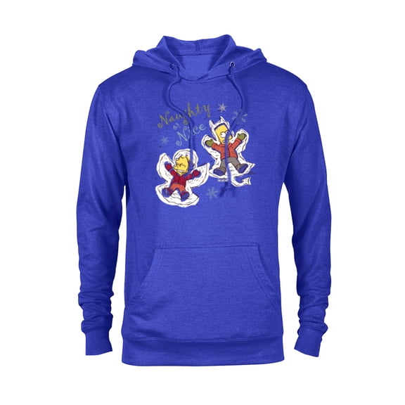 The Simpsons Bart and Lisa Christmas Holiday Naughty or Nice - Pullover Hoodie for Adults - Customized-Royal