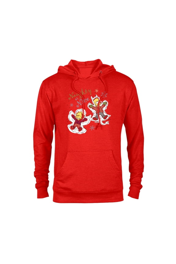 Bart and Lisa Christmas Holiday Naughty or Nice - Pullover Hoodie for Adults - Customized-Red