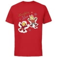 thumbnail image 1 of The Simpsons Bart and Lisa Christmas Holiday Naughty or Nice - Short Sleeve Cotton T-Shirt for Adults - Customized-Red, 1 of 5