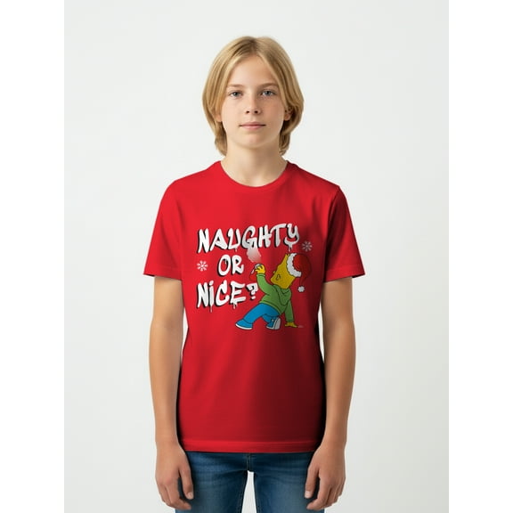 The Simpsons, Boys' & Big Boys' Graphic Short-Sleeve T-Shirt, Naughty Bart, Sizes 4-18