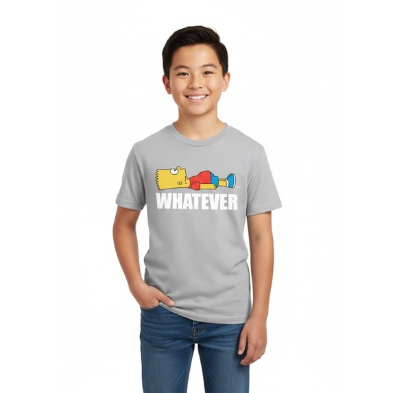 The Simpsons Boys' & Big Boys', Not Today Bart, Short Sleeve, Graphic T-Shirt, Sizes 4-18