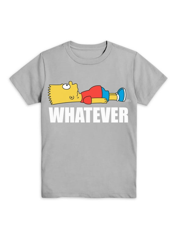 The Simpsons Boys Not Today Bart, Crew Neck, Short Sleeve, Graphic T-Shirt, Sizes 4-18