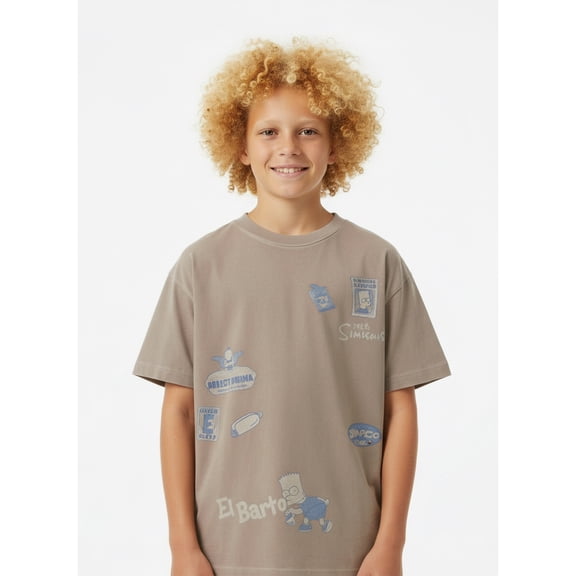 The Simpsons, Boys' Relaxed Graphic T-Shirt, Bartrocious Nature, Sizes 4-18