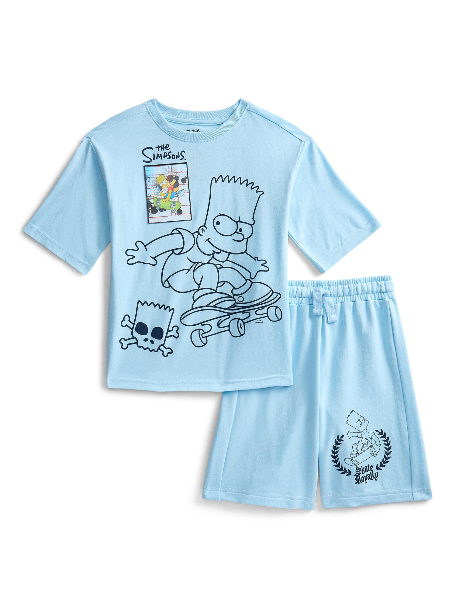 The Simpsons Boys Graphic Tee and Fleece Shorts Set, 2-Piece, Sizes 4-16