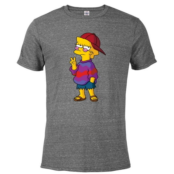 The Simpsons Cool Kid Lisa - Short Sleeve Blended T-Shirt for Adults - Customized-Graphite Snow Heather