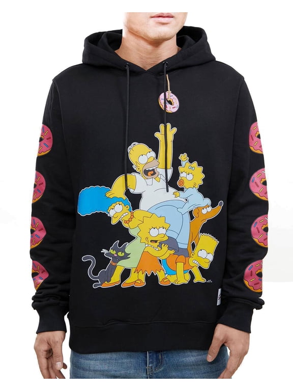 The Simpsons Donut Love Affair Hoodie, Black, Large