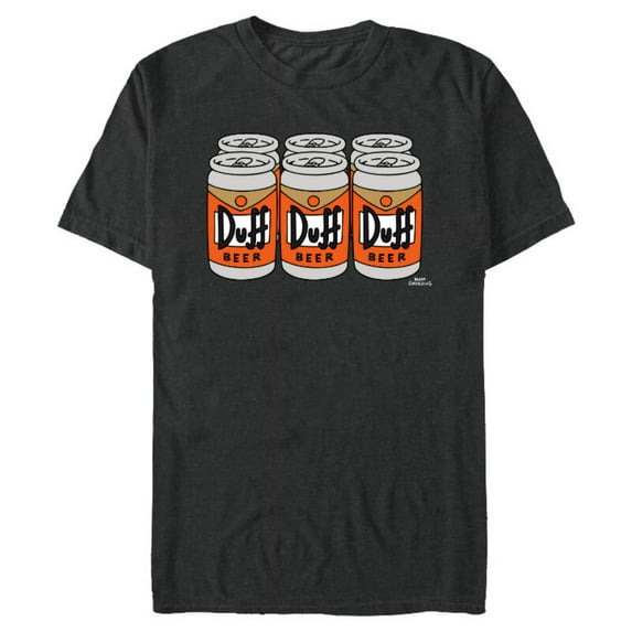 The Simpsons Duff Beer Six Pack - Short Sleeve Blended T-Shirt for Adults – Customized-Dark Heather