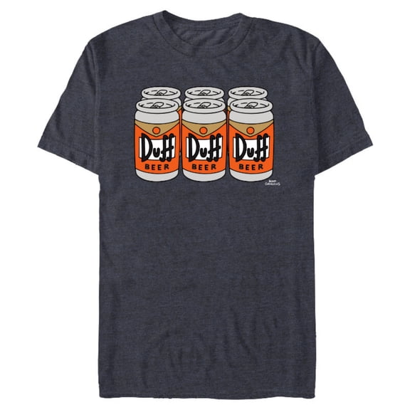 The Simpsons Duff Beer Six Pack - Short Sleeve Blended T-Shirt for Adults – Customized-Navy Heather