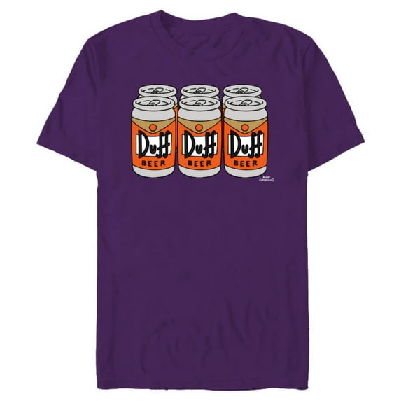 The Simpsons Duff Beer Six Pack - Short Sleeve Blended T-Shirt for Adults – Customized-Purple