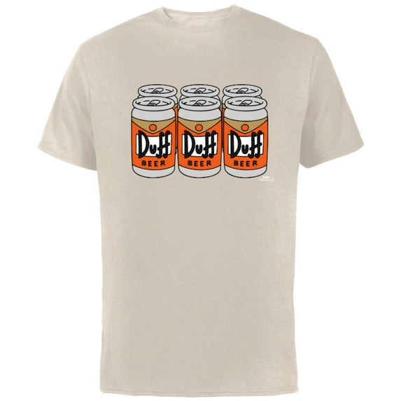 The Simpsons Duff Beer Six Pack - Short Sleeve Cotton T-Shirt for Adults - Customized-Natural