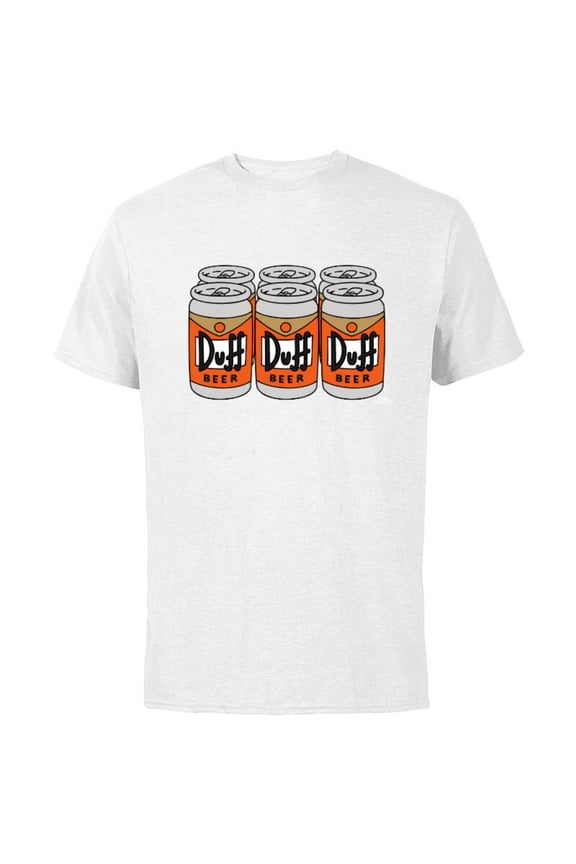Duff Beer Six Pack - Short Sleeve Cotton T-Shirt for Adults - Customized-White