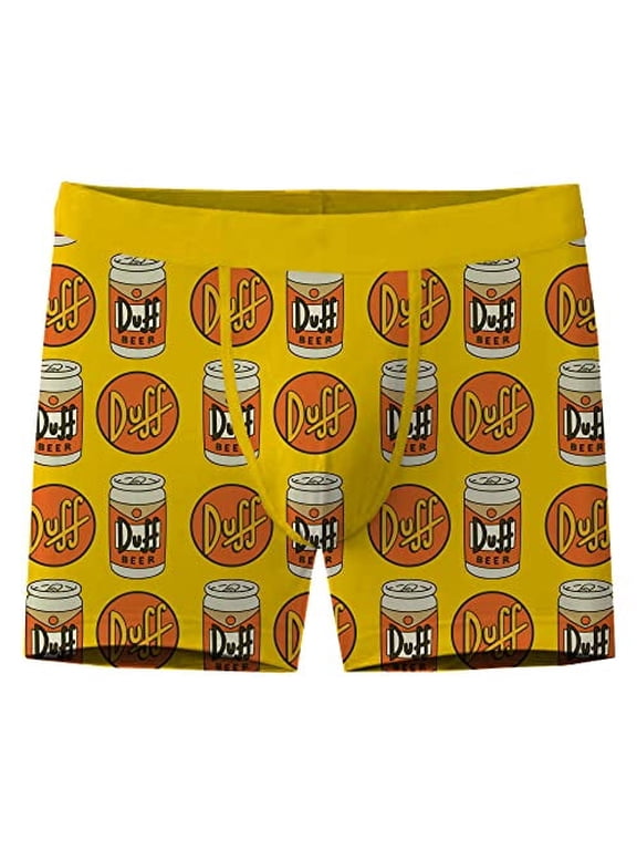 Duff Beer Toss Gift for Men Adult Graphic Brief Underwear for Men Apparel Merchandise Men's Boxers (Small, Gold)