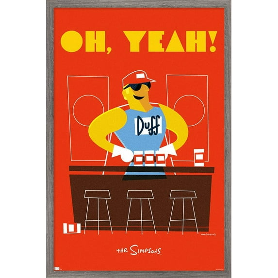 The Simpsons - Duffman Geometric Wall Poster, 14.725" x 22.375", Framed