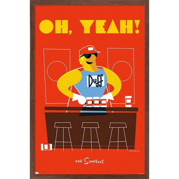 The Simpsons - Duffman Geometric Wall Poster, 14.725" x 22.375", Framed