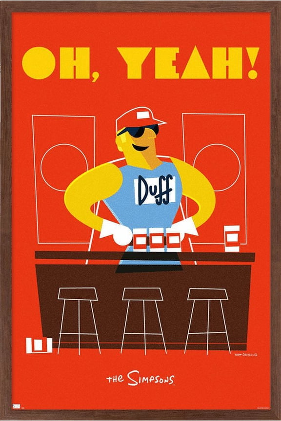 The Simpsons - Duffman Geometric Wall Poster, 14.725" x 22.375", Framed