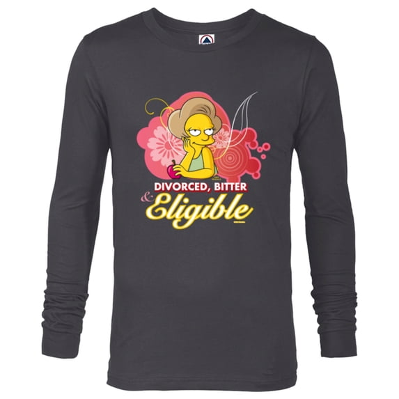 The Simpsons Edna Krabappel Divorced Bitter Eligible Retro - Long Sleeve T-Shirt for Men - Customized-Charcoal Heather