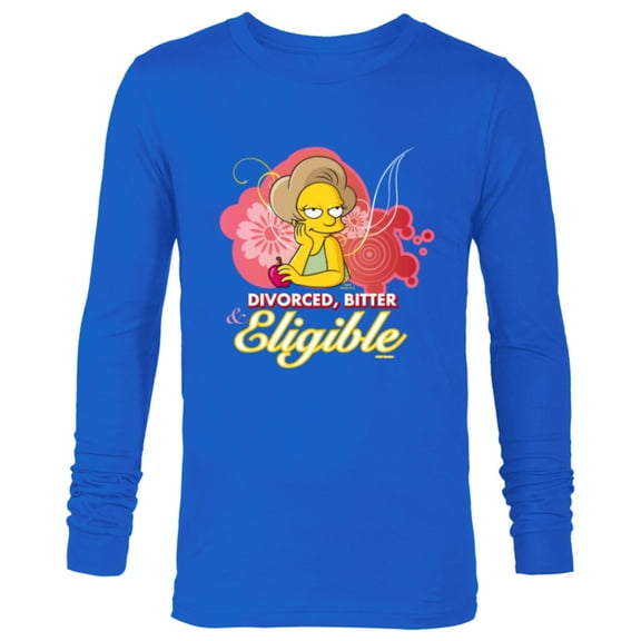 The Simpsons Edna Krabappel Divorced Bitter Eligible Retro - Long Sleeve T-Shirt for Men - Customized-Navy