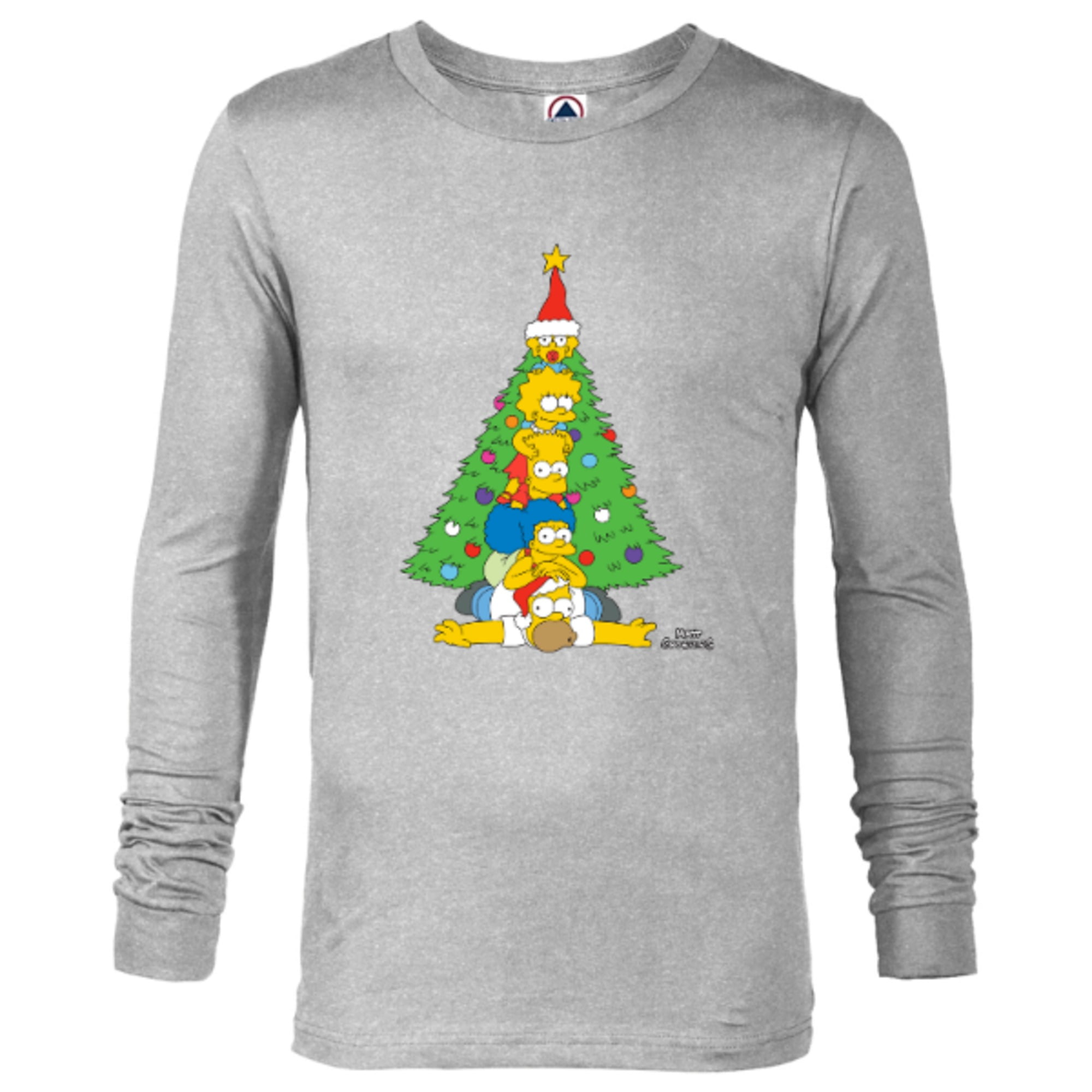 The Simpsons Family Christmas Tree Holiday - Long Sleeve T-Shirt for Men –  Customized-New Red
