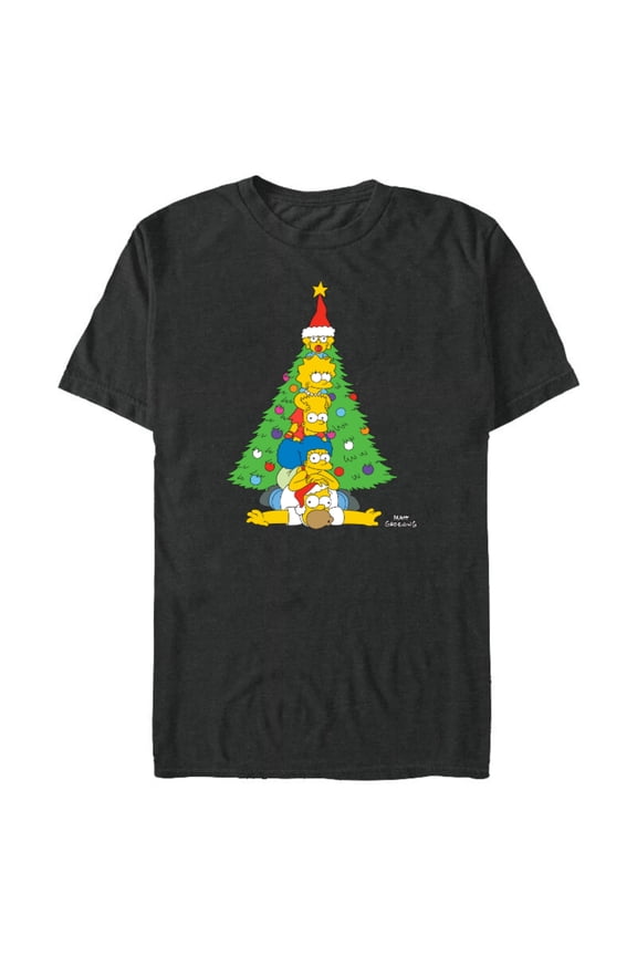 Family Christmas Tree Holiday - Short Sleeve Blended T-Shirt for Adults – Customized-Dark Heather