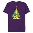 thumbnail image 1 of The Simpsons Family Christmas Tree Holiday - Short Sleeve Blended T-Shirt for Adults – Customized-Purple, 1 of 5