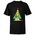 thumbnail image 1 of The Simpsons Family Christmas Tree Holiday - Short Sleeve T-Shirt for Kids – Customized-Black, 1 of 5