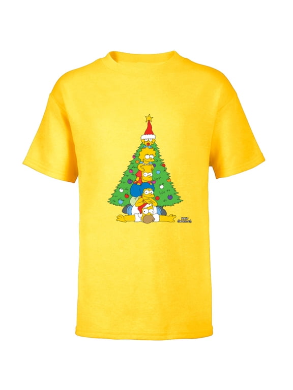 Family Christmas Tree Holiday - Short Sleeve T-Shirt for Kids – Customized-Yellow