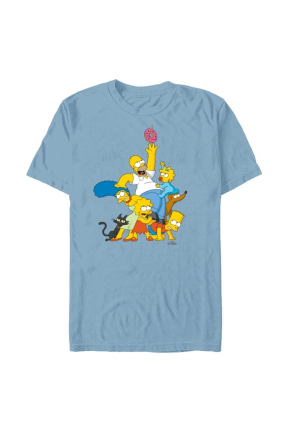 Family Donut Reach - Short Sleeve Blended T-Shirt for Adults - Customized-Ocean Blue