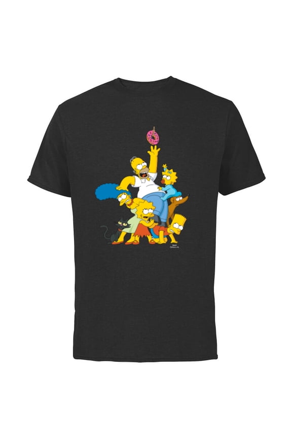 Family Donut Reach - Short Sleeve Cotton T-Shirt for Adults - Customized-Black