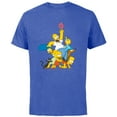 thumbnail image 1 of The Simpsons Family Donut Reach - Short Sleeve Cotton T-Shirt for Adults - Customized-Royal Heather, 1 of 5