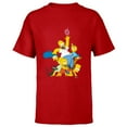 thumbnail image 1 of The Simpsons Family Donut Reach - Short Sleeve T-Shirt for Kids - Customized-Red, 1 of 5